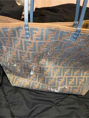 Fendi Blue Zucca Tote